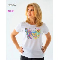 Жіноча футболка для вишивки бісером або нитками "Метелик 5"